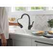 9178-BL-DST Leland Single Handle Pull Down Kitchen Faucet with ShieldSpray Technology, Matte Black