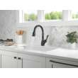 9178-BL-DST Leland Single Handle Pull Down Kitchen Faucet with ShieldSpray Technology, Matte Black