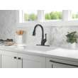 9178-BL-DST Leland Single Handle Pull Down Kitchen Faucet with ShieldSpray Technology, Matte Black