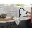 9178T-BL-DST Leland Single Handle Pull Down Kitchen Faucet with Touch2O and ShieldSpray Technologies, Matte Black