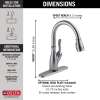 9178TV-AR-DST Leland VoiceIQ Single Handle Pull Down Faucet with Touch2O Technology, Arctic Stainless