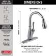 9178TV-AR-DST Leland VoiceIQ Single Handle Pull Down Faucet with Touch2O Technology, Arctic Stainless