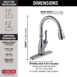 9178TV-AR-DST Leland VoiceIQ Single Handle Pull Down Faucet with Touch2O Technology