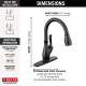 9178TV-BL-DST Leland VoiceIQ Single Handle Pull Down Faucet with Touch2O Technology, Matte Black