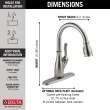 9178TV-SP-DST Leland VoiceIQ Single Handle Pull Down Faucet with Touch2O Technology, Spotshield Stainless
