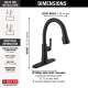 9179T-BL-DST Coranto Single Handle Pull Down Kitchen Faucet with Touch2O Technology, Matte Black