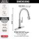 9179T-DST Coranto Single Handle Pull Down Kitchen Faucet with Touch2O Technology, Chrome
