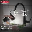 9182-BL-DST Emmeline Single Handle Pull Down Kitchen Faucet, Matte Black