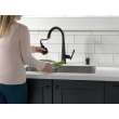 9182-BL-DST Emmeline Single Handle Pull Down Kitchen Faucet, Matte Black