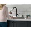 9182-BL-DST Emmeline Single Handle Pull Down Kitchen Faucet, Matte Black