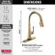 9182T-CZ-PR-DST Emmeline Single Handle Pull Down Kitchen Faucet with Touch2O Technology, Lumicoat Champagne Bronze