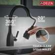 9183-BL-DST Mateo Single Handle Pull Down Kitchen Faucet with ShieldSpray Technology, Matte Black