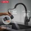 9183T-BL-DST Mateo Single Handle Pull Down Kitchen Faucet with Touch2O and ShieldSpray Technologies, Matte Black
