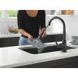 9190T-BL-DST Broderick Single Handle Pull Down Kitchen Faucet with Touch2O Technology, Matte Black