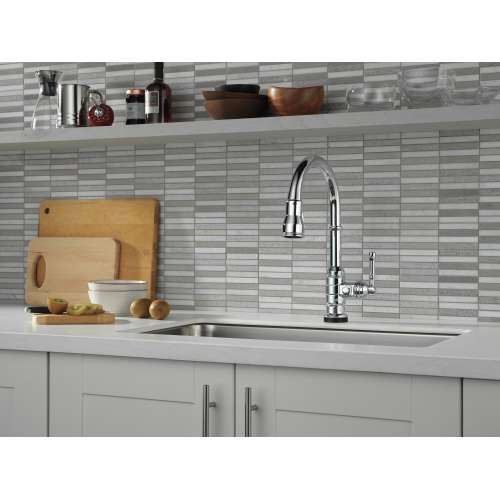 9190T-DST Broderick Single Handle Pull Down Kitchen Faucet with Touch2O Technology, Chrome