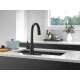 9191-BL-DST Monrovia Single Handle Pull Down Kitchen Faucet, Matte Black