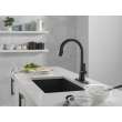 9191T-BL-DST Monrovia Single Handle Pull Down Kitchen Faucet with Touch2O Technology, Matte Black
