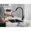 9191T-BL-DST Monrovia Single Handle Pull Down Kitchen Faucet with Touch2O Technology, Matte Black