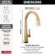 9191T-CZ-PR-DST Monrovia Single Handle Pull Down Kitchen Faucet with Touch2O Technology, Lumicoat Champagne Bronze