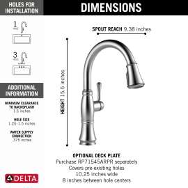9197-AR-PR-DST Cassidy Single Handle Pull Down Kitchen Faucet