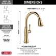 9197-CZ-PR-DST Cassidy Single Handle Pull Down Kitchen Faucet, Lumicoat Champagne Bronze
