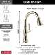 9197-PN-PR-DST Cassidy Single Handle Pull Down Kitchen Faucet, Lumicoat Polished Nickel