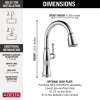 9197-PR-DST Cassidy Single Handle Pull Down Kitchen Faucet, Lumicoat Chrome