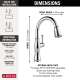 9197-PR-DST Cassidy Single Handle Pull Down Kitchen Faucet, Lumicoat Chrome
