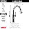 9197T-AR-PR-DST Cassidy Single Handle Pull Down Kitchen Faucet with Touch2O and ShieldSpray Technologies, Lumicoat Arctic Stainless