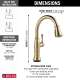 9197T-CZ-PR-DST Cassidy Single Handle Pull Down Kitchen Faucet with Touch2O and ShieldSpray Technologies, Lumicoat Champagne Bronze