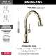 9197T-PN-PR-DST Cassidy Single Handle Pull Down Kitchen Faucet with Touch2O and ShieldSpray Technologies, Lumicoat Polished Nickel