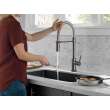 9659T-KS-DST Trinsic Single Handle Pull Down Spring Kitchen Faucet with Touch2O Technology, Black Stainless