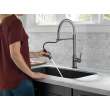 9659T-KS-DST Trinsic Single Handle Pull Down Spring Kitchen Faucet with Touch2O Technology, Black Stainless