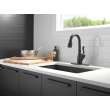 9678T-BL-DST Leland Single Handle Pull Down Bar or Prep Faucet with Touch2O Technology, Matte Black