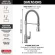 9690-AR-DST Broderick Single Handle Pull Down Kitchen Faucet with Spring Spout, Arctic Stainless