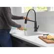9693T-BL-DST Pivotal Single Handle Exposed Hose Kitchen Faucet with Touch2O Technology, Matte Black