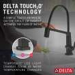 9693T-BL-DST Pivotal Single Handle Exposed Hose Kitchen Faucet with Touch2O Technology, Matte Black