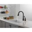 978-BL-DST Leland Single Handle Pull Down Kitchen Faucet, Matte Black