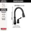978-BLWE-DST Leland Single Handle Pull Down Kitchen Faucet, Matte Black