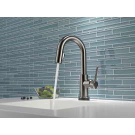 9959T-KS-DST Trinsic Single Handle Pull Down Bar or Prep Faucet with Touch, Black Stainless