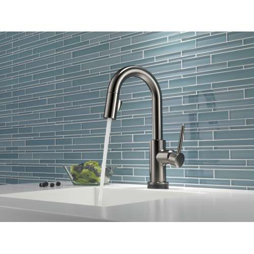 9959T-KS-DST Trinsic Single Handle Pull Down Bar or Prep Faucet with Touch, Black Stainless