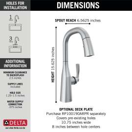 9976-AR-PR-DST Stryke Single Handle Pull Down Bar or Prep Faucet
