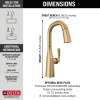 9976-CZ-PR-DST Stryke Single Handle Pull Down Bar or Prep Faucet, Lumicoat Champagne Bronze