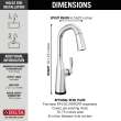 9976T-PR-DST Stryke Single Handle Pull Down Bar or Prep Faucet with Touch 2O Technology, Lumicoat Chrome