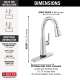 9979T-DST Coranto Single Handle Pull Down Bar or Prep Faucet with Touch2O Technology, Chrome