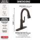 9979T-RB-DST Coranto Single Handle Pull Down Bar or Prep Faucet with Touch2O Technology, Venetian Bronze