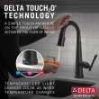 9982T-BL-DST Emmeline Single Handle Pull Down Bar or Prep Faucet with Touch2O Technology, Matte Black