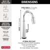 9982T-PR-DST Emmeline Single Handle Pull Down Bar or Prep Faucet with Touch2O Technology, Lumicoat Chrome