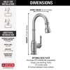 9990-AR-DST Broderick Single Handle Pull Down Bar or Prep Faucet, Arctic Stainless