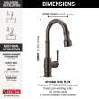 9990-RB-DST Broderick Single Handle Pull Down Bar or Prep Faucet, Venetian Bronze